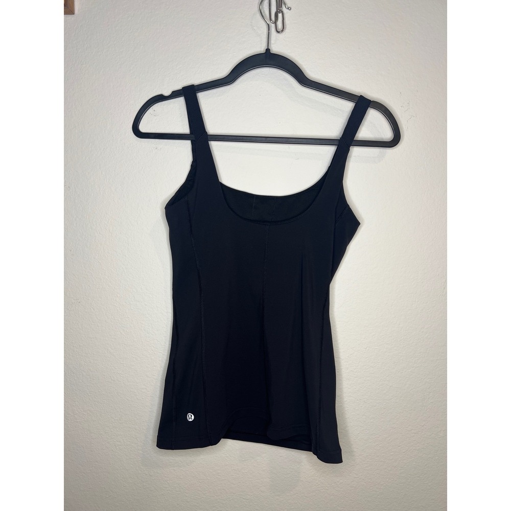 Lululemon Womens Tank Top Shelf Bra Scoop Neck Black Size 4